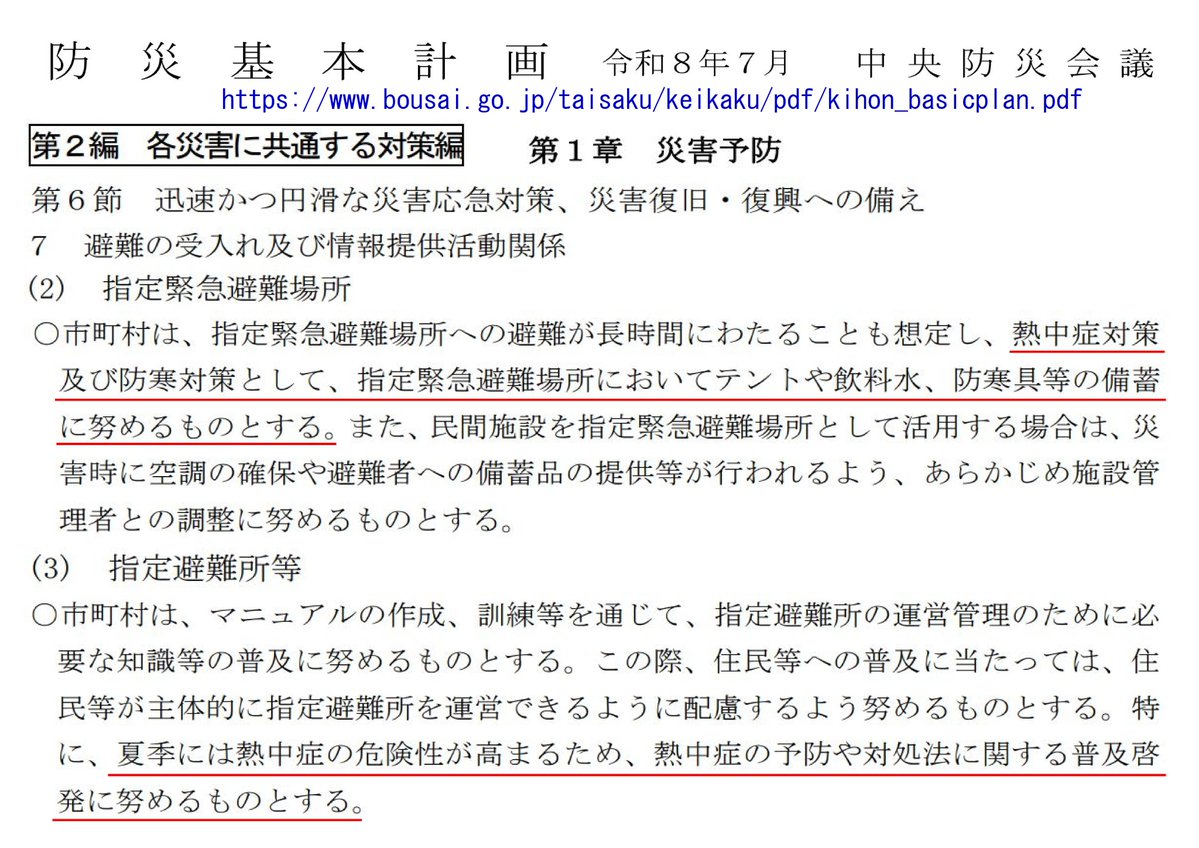KoBo38's tweet photo. @AfYjpB3h5Hp0n6g 机上の【防災計画】避難所
　⇅
端的に言えば「行政の不作為」
https://t.co/BYmfDMBDk5

「高市内閣は出来る事は全てやります！」

＞
「高市内閣は”やるべきこと”は全てやりました！」
　　⇓
　かなり　改善されるはず

国【防災基本計画】
　⇓
都道府県【地域防災計画】
　⇓
（実務）市町村 https://t.co/QSTdJmyDPJ