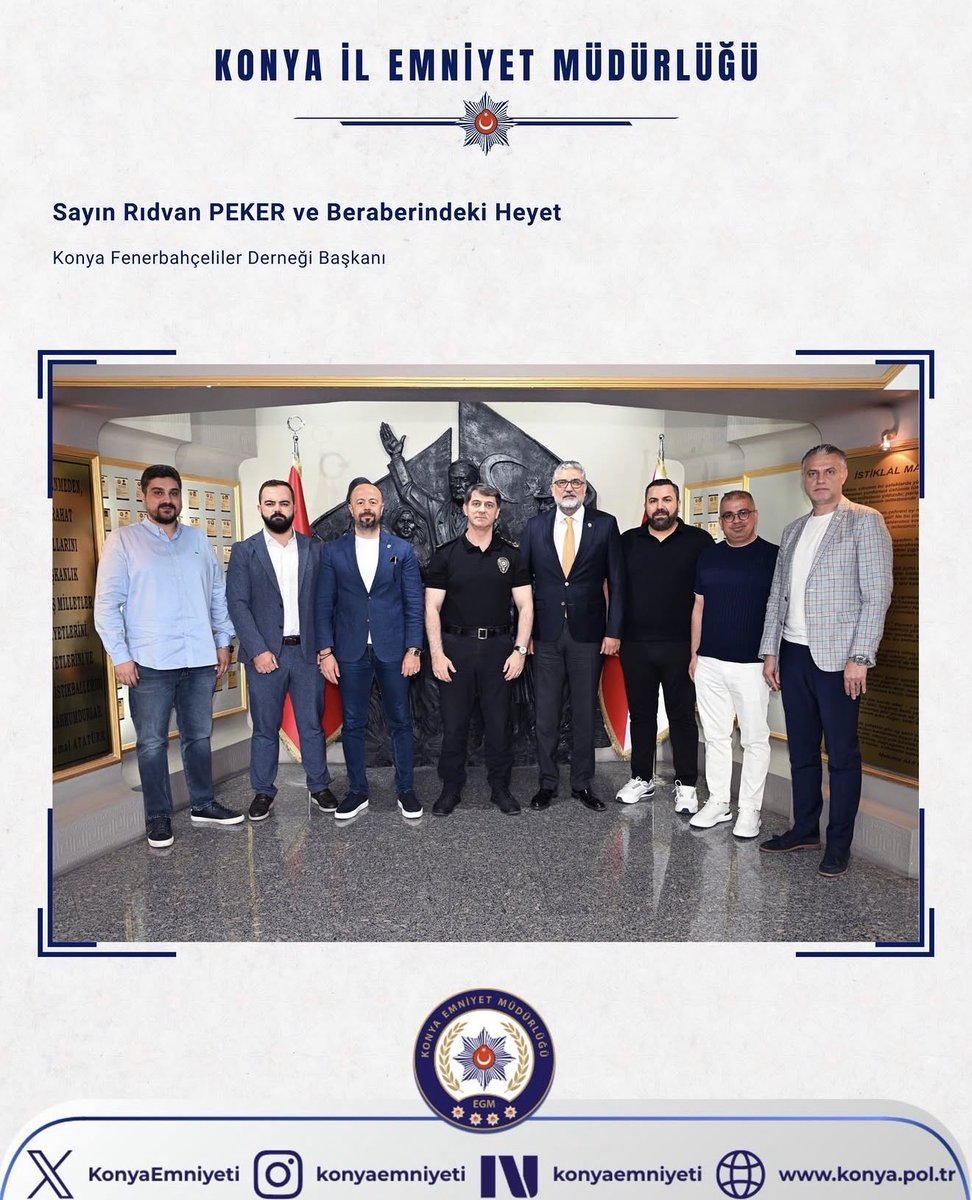 BAHADIRONCAN's tweet photo. @kfd42 Konya Fenerbahçeliler Derneği Olarak Konya İl Emniyet Müdürümüz Necmettin Koç u ziyaret ettik https://t.co/aTZ2RT46Lx
