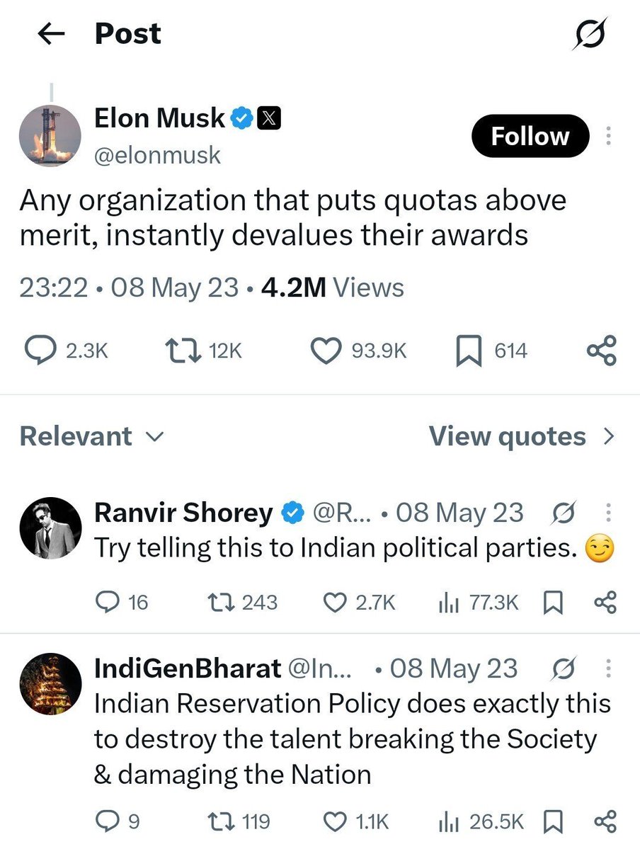 venkat_fin9's tweet photo. He basically slapped the entire political class, including those blind bhakts who keep supporting the current shitty format of reservations. https://t.co/Dg9uiSmwfW