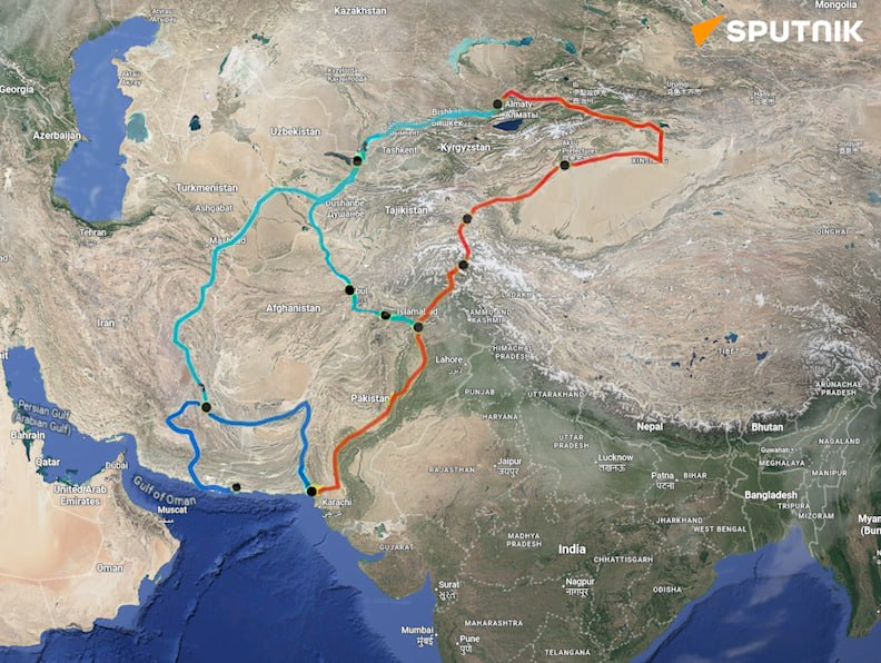 SputnikInt's tweet photo. 🇵🇰🇰🇿 Pakistan offers Kazakhstan its ports - What does it mean?

The proposal was announced by Pakistan's Minister for Maritime Affairs Muhammad Chaudhry during official talks with Kazakhstan. Pakistan invited Kazakhstan to use Karachi, Port Qasim, and Gwadar for cargo transit — a practical step to open new trade routes for Central Asia.

🔸The core issue

Kazakhstan has no direct ocean access. Its Caspian ports serve existing trade flows, but for South Asia, Africa, and the Persian Gulf — markets with 2+ billion people — it needs new paths. Pakistan offers itself as the "southern gateway."

🔸 How will cargo move?

Three routes are considered:

1. Via China (Karakoram Highway) under the Quadrilateral Traffic in Transit Agreement (QTTA - 1995). Connects Kyrgyzstan, possibly Uzbekistan. First test shipments in 2026.

2. Trans-Afghan route — via Uzbekistan and Afghanistan. Shortest, but politically risky.

3. Via Iran (Bandar Abbas) as an alternative.

🔸 Belt and Road connection

Gwadar is a key China-Pakistan Economic Corridor (CPEC) port. If Kazakhstan gets access, it joins this network — shorter routes and Chinese investment.

🔸 The $1 billion goal

2025 trade turnover: $105.6 million. Target for 2028: $1 billion. Growth: +100% in 9 months of 2025.

🔸 Challenges

No rail link, Karakoram closed in winter, ports congested, Afghan route unstable.

Pakistan wants to become Central Asia's transit hub. Kazakhstan gets ocean access and export diversification. Discussions include expanding QTTA to Uzbekistan and Tajikistan.