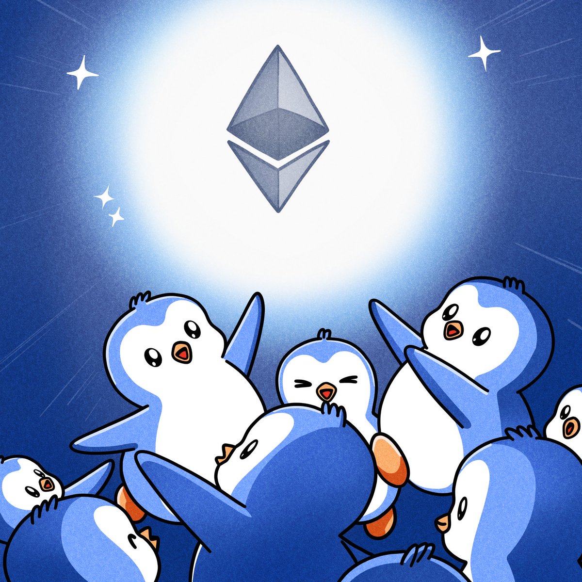 pudgypenguins's tweet photo. Happy Birthday, $ETH 🐧 https://t.co/zUwJX7sTsG
