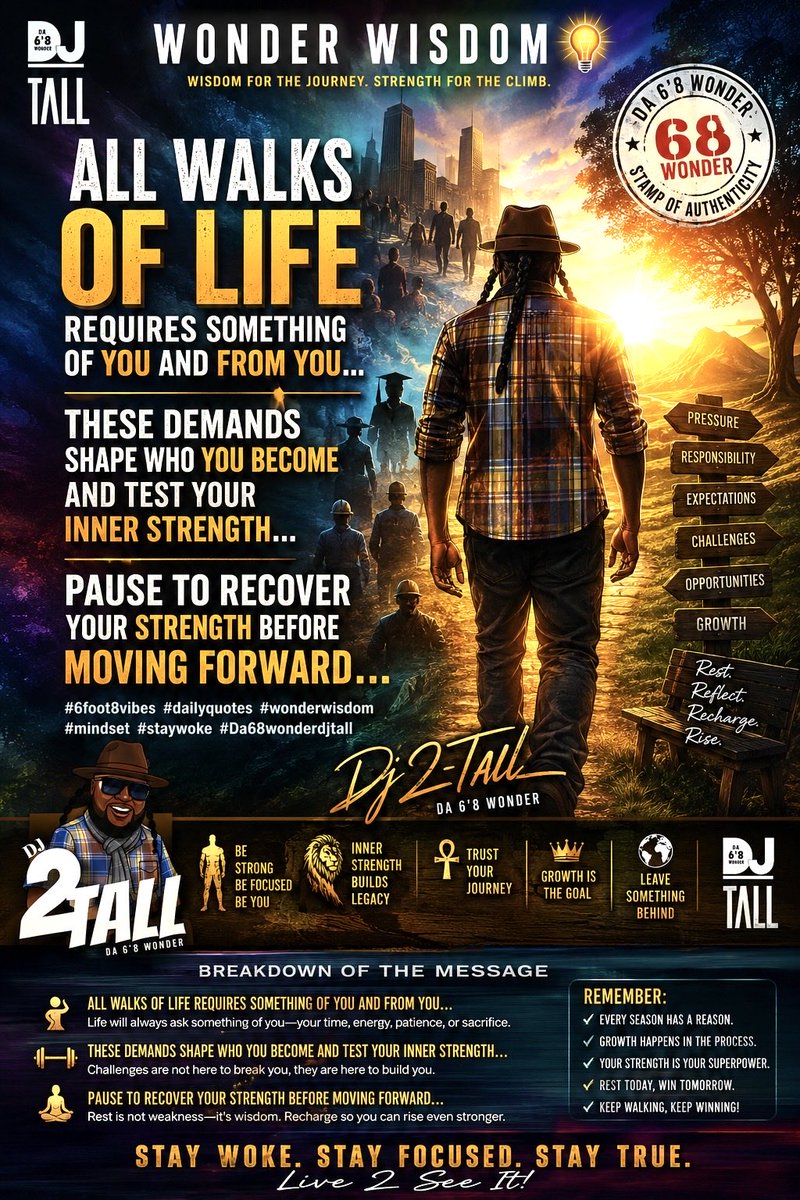 68WonderDJ2Tall's tweet photo. I write ✍️ MY WONDER WISDOMS from my heart and Soul
AI JUST PRINT YA DIGG
#Djlife #6foot8vibes #dailyquotes #wonderwisdom #mindset #staywoke #Da68wonderdjtall https://t.co/wZimrIm7xy