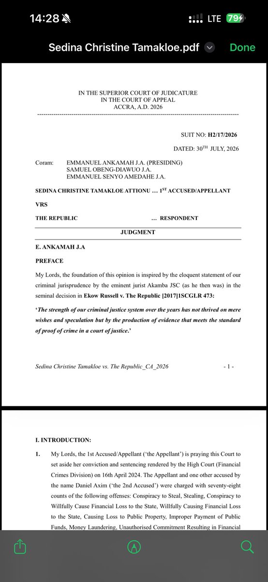 kwakuasanteb's tweet photo. The Court of Appeal full reasoned decision on Sedina Tamakloe has landed!! https://t.co/hWOqLyTFWE