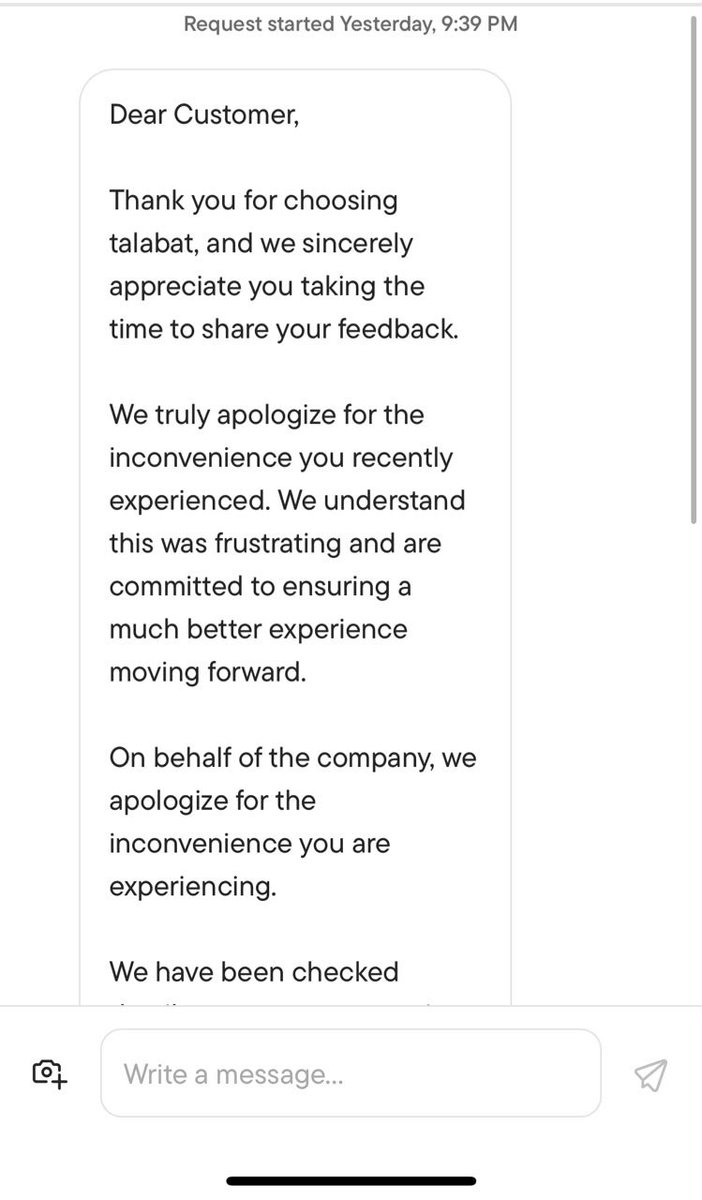 H_AL_1984's tweet photo. @Talabat @AbuDhabi_ADM
@Dubai_DED
@AbuDhabi_TAMM
A phone call was made to the authorities in charge compliants
And an investigation will take place
Bad customer service and taking my money and not returning it back https://t.co/JGCLtnPIEY