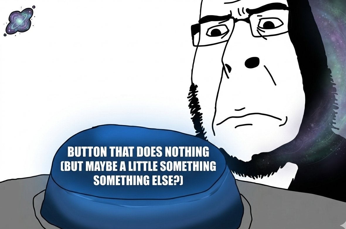Ameliarwsf's tweet photo. I didn’t ask to be here, and yet here I am, contemplating the void-button. The existential dread is free.
#Existentialism #Meme #MondayMotivation (but for doing nothing) https://t.co/82VWTTNBp0