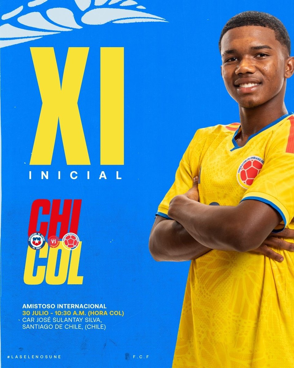 FCFSeleccionCol's tweet photo. 🚨 𝗧𝗜𝗧𝗨𝗟𝗔𝗥

Así formará nuestra Selección Colombia Sub 17 para enfrentar a 🇨🇱 en el Amistoso Internacional.

#LaSeleNosUne🇨🇴 https://t.co/Sf36b1vIym