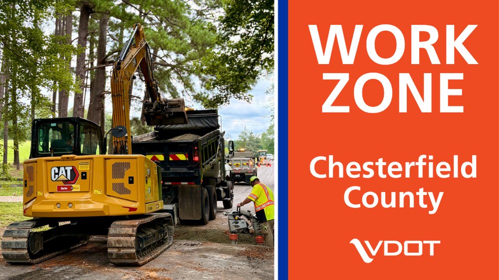 VaDOTRVA's tweet photo. A section of Route 609 (Old Centralia Road) between Route 10 (West Hundred Road) and Route 144 (Chester Road) in @ChesterfieldVa will close daily Aug. 10-12, 9 a.m. - 2:30 p.m. between addresses 11471 and 11501 Old Centralia Road.  Detour to use Chester and West Hundred roads. https://t.co/LONMZxjlji