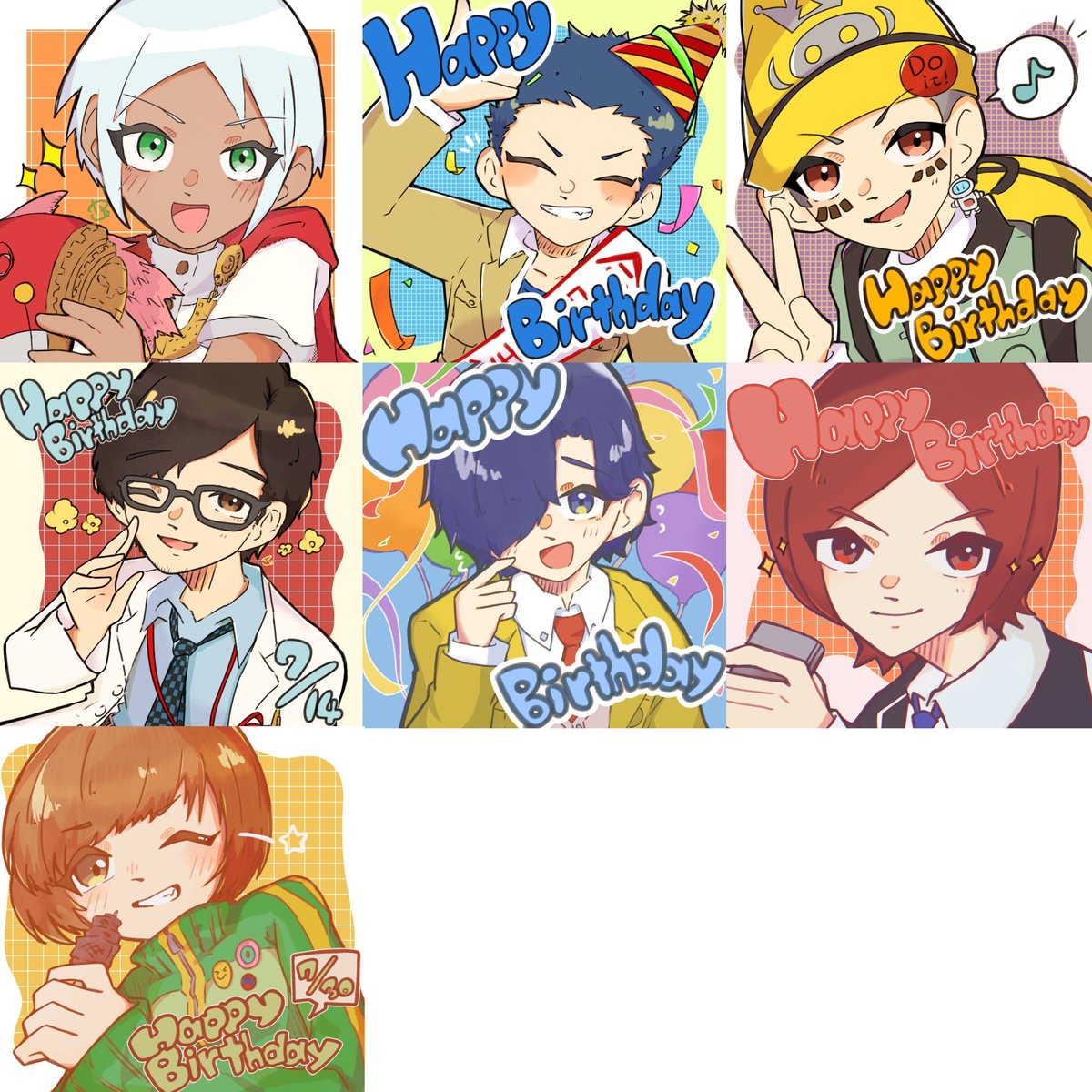 sta_53's tweet photo. #今月描いた絵を晒そう
なんだかんだで誕生日絵をたくさん描いてました…😹😹
また描いたことないキャラを描くシリーズにも取り組みますね！✨ https://t.co/8GohYzstTE