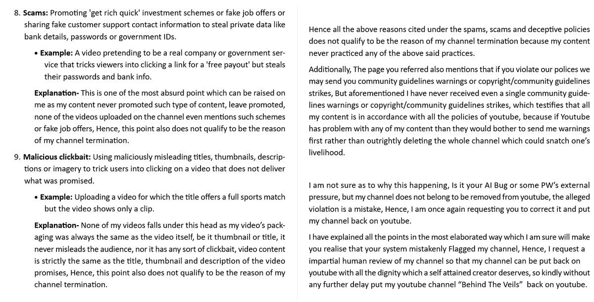 AnalyzingWit's tweet photo. Hi @TeamYouTube , I have provided you the explanation of all the points which you stated could be the reason of my channel's termination, and It clearly tells that I am innocent, So put it back. See image. https://t.co/2QJoWkCQ74