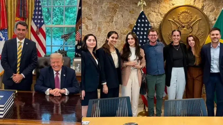 PoliticariaBras's tweet photo. Consulado dos EUA convoca influenciadores anti-Lula em nova interferência de Trump pró Flávio Bolsonaro nas eleições (VIDEO) https://t.co/fTa6Pp9BPA https://t.co/HyqmkBhJ7O