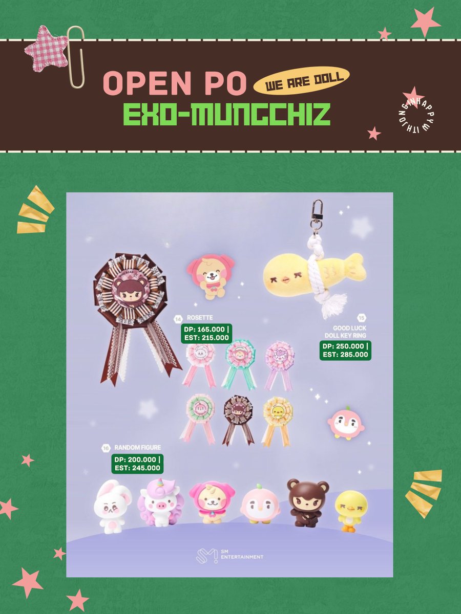 happywithjongin's tweet photo. [EXO-MUNGCHIZ]

Character Baseball Uniform
Tablet Pouch
Key Cap Key Ring
Photocard Holder Key Ring
Blanket
Room Shoes
Monitor Doll
Card Wallet Set
Stress Ball
Random Peek-Up Figure
Reusable Bag
Random Doll Badge
Magnetic Griptok
Rosette
Good Luck Doll Keyring
Random Figure https://t.co/xbWXFIzu6f