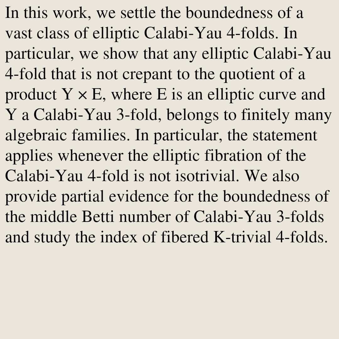 AlgebraicPapers's tweet photo. On the boundedness of elliptic Calabi-Yau 4-folds

Stefano Filipazzi, Fulin Xu
https://t.co/RIcNBVwaSj [𝚖𝚊𝚝𝚑.𝙰𝙶] https://t.co/kzDwz8vpHd
