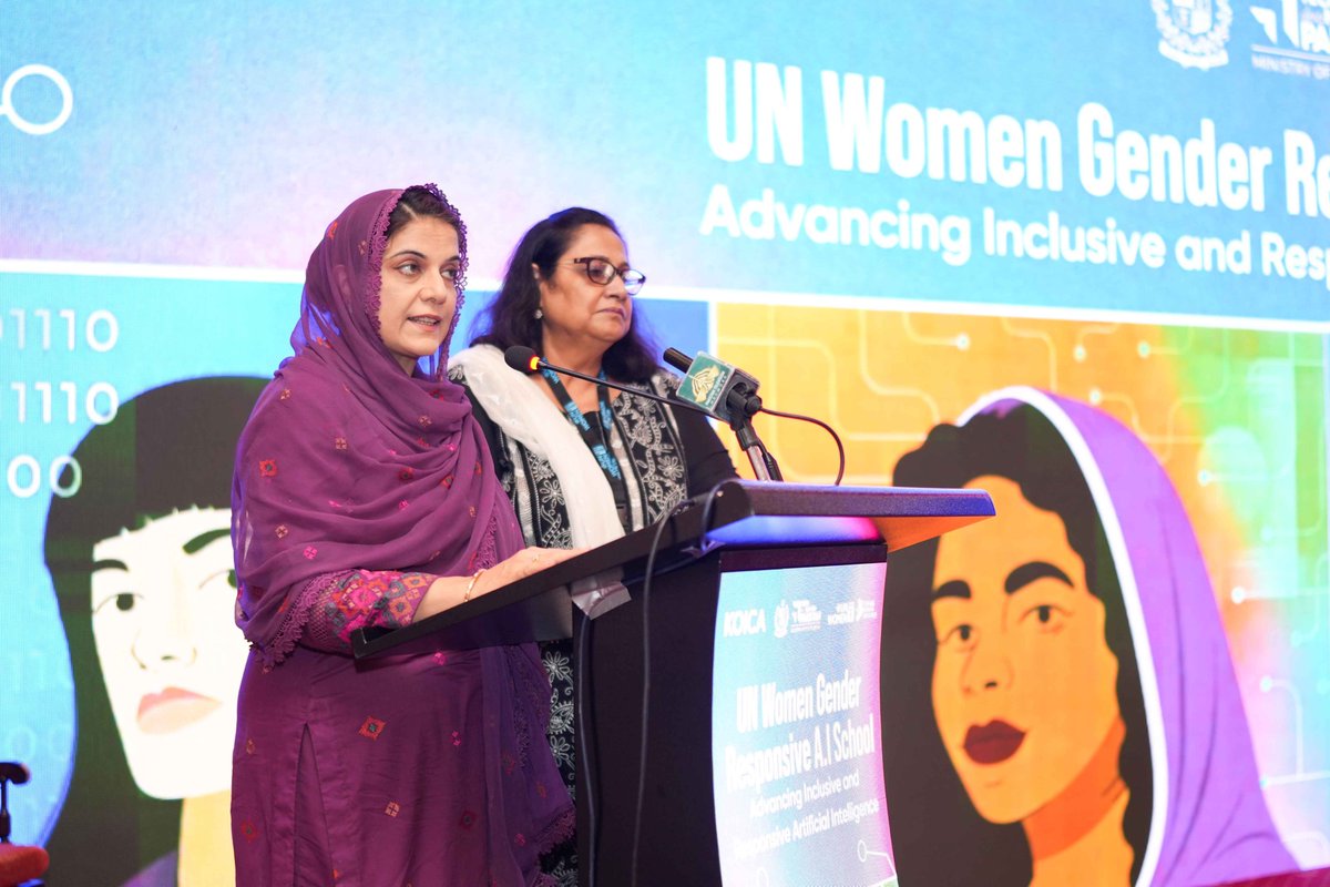 unwomen_pak's tweet photo. Thank you for joining us at the grand launch of the UN Women Gender-Responsive AI School Pakistan! ๐
The launch is just the beginning. Together, we're building an inclusive AI future for Pakistan.
@MoitOfficial @KOICA_PAKISTAN
#GenderResponsiveAI #DigitalPakistan #WomenInAI https://t.co/OjuiqjMNBV