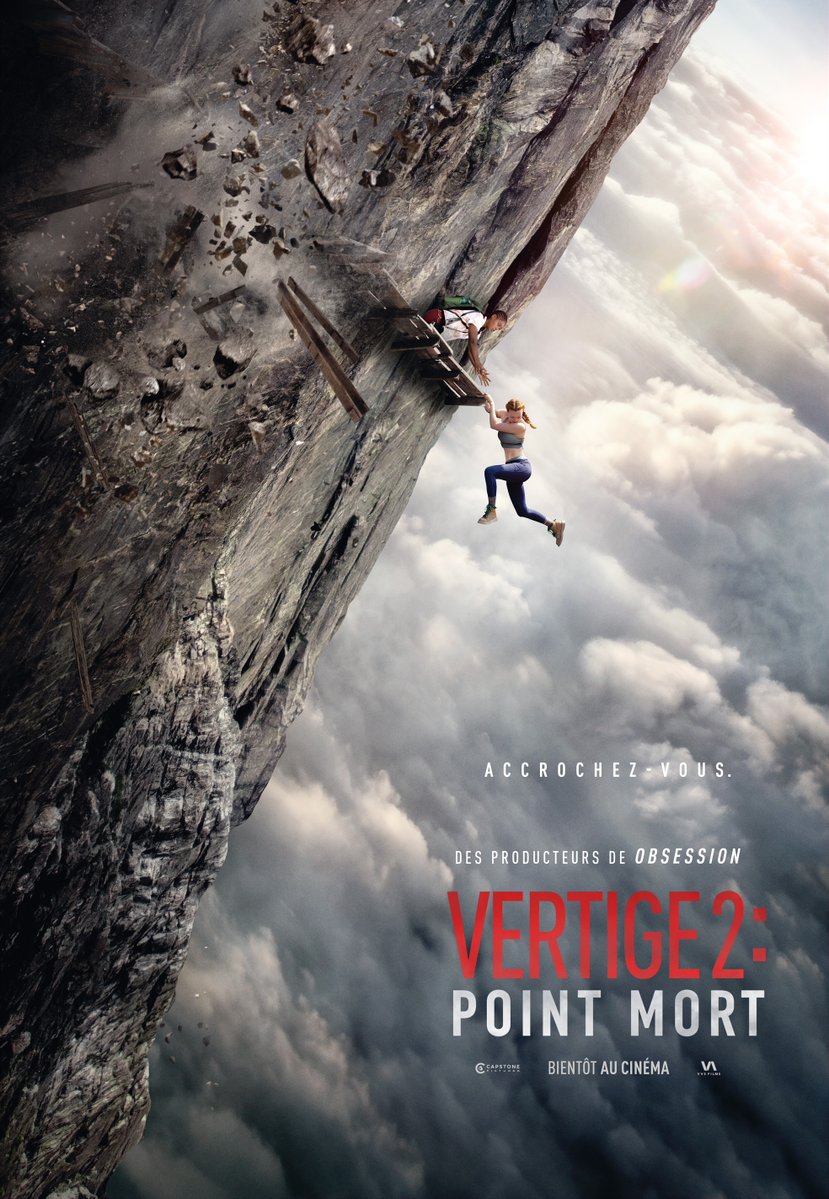 CinemasCineplex's tweet photo. Accrochez-vous. 😱

Découvrez la nouvelle affiche pour Vertige 2: Point mort. En salles le 2 septembre. https://t.co/DTik6Ki7wr