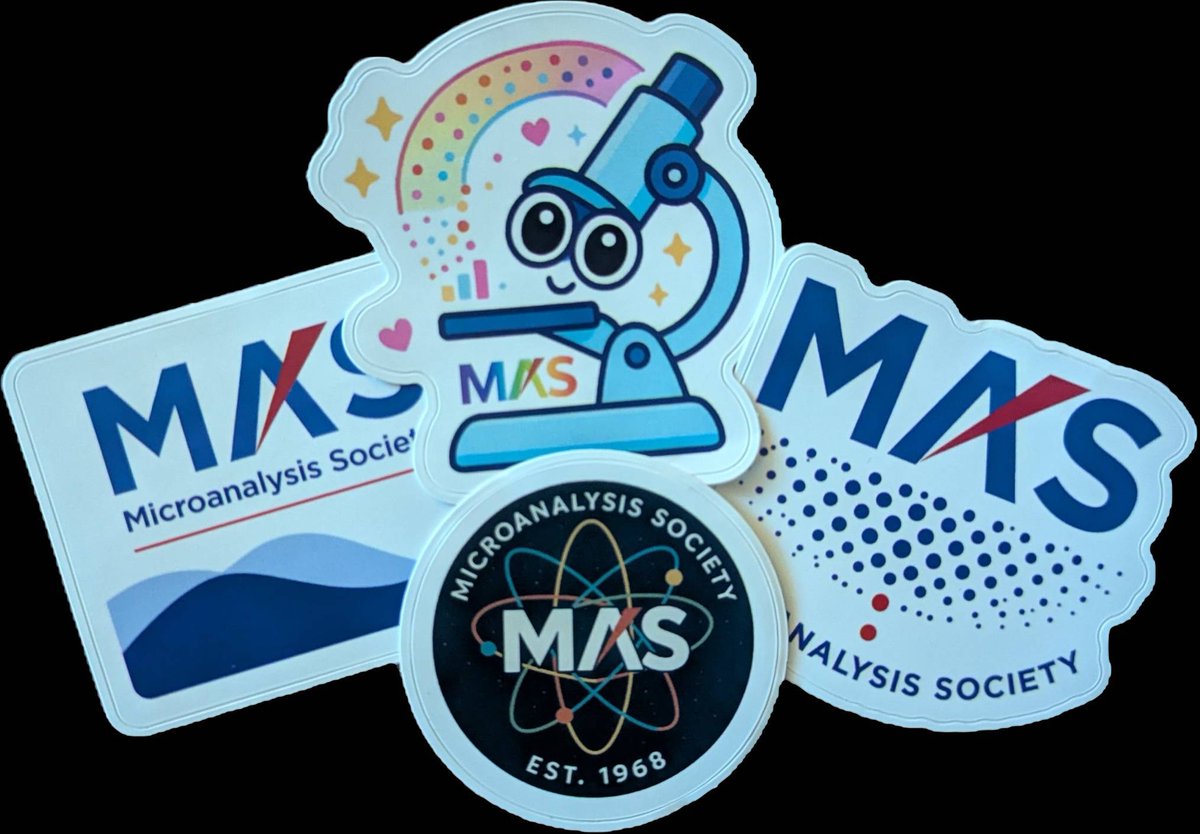 MicrobeamSoc's tweet photo. Microscopy and Microanlysis 2026 is almost here. Come by our booth (1024), to get a sticker! Can't wait to see you in Milwaukee next week!

#MicroanalysisSociety #MM2026 #Microscopy #swag https://t.co/mFeVGmdjAs