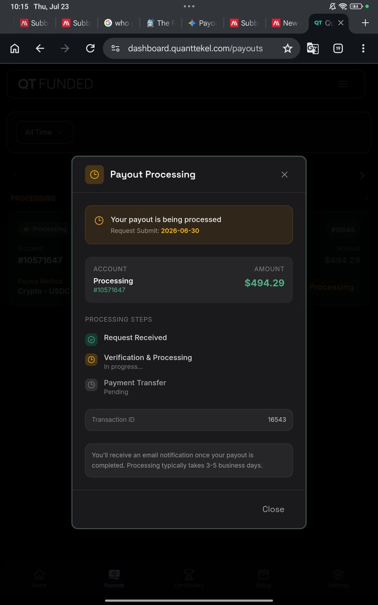 jenish762's tweet photo. While they claim they will help traders I have been blocked in discord and I have nowhere I can ask help and support request is trash they are completely ignoring me now just for this 494$ 394$ after 80% split what's happening can you guys can't even pay this much 🥲 https://t.co/puAWRkM828