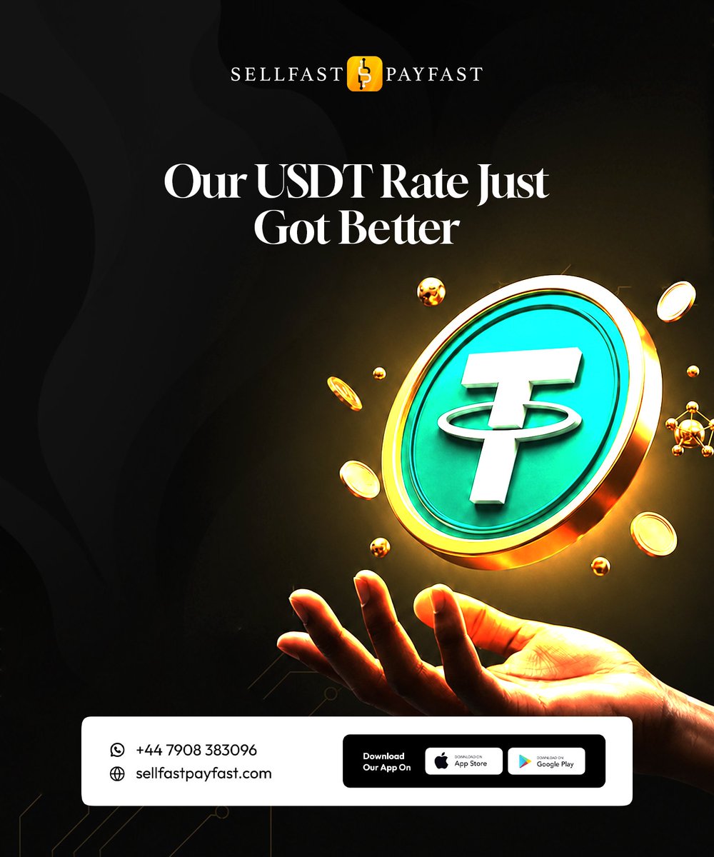 sfpfglobal01's tweet photo. More value. Better rates. Faster payouts. ๐ตโจ
Sell USDT the smart way with SellFastPayFast.
๐ Website: https://t.co/SCl4xLgwNc
๐ฒ WhatsApp: +44 7908 383096
#SellFastPayFast #USDT #Crypto #Tether #CryptoExchange #CryptoTrading #DigitalAssets #FastPayments #BestRates #SecureTransactions