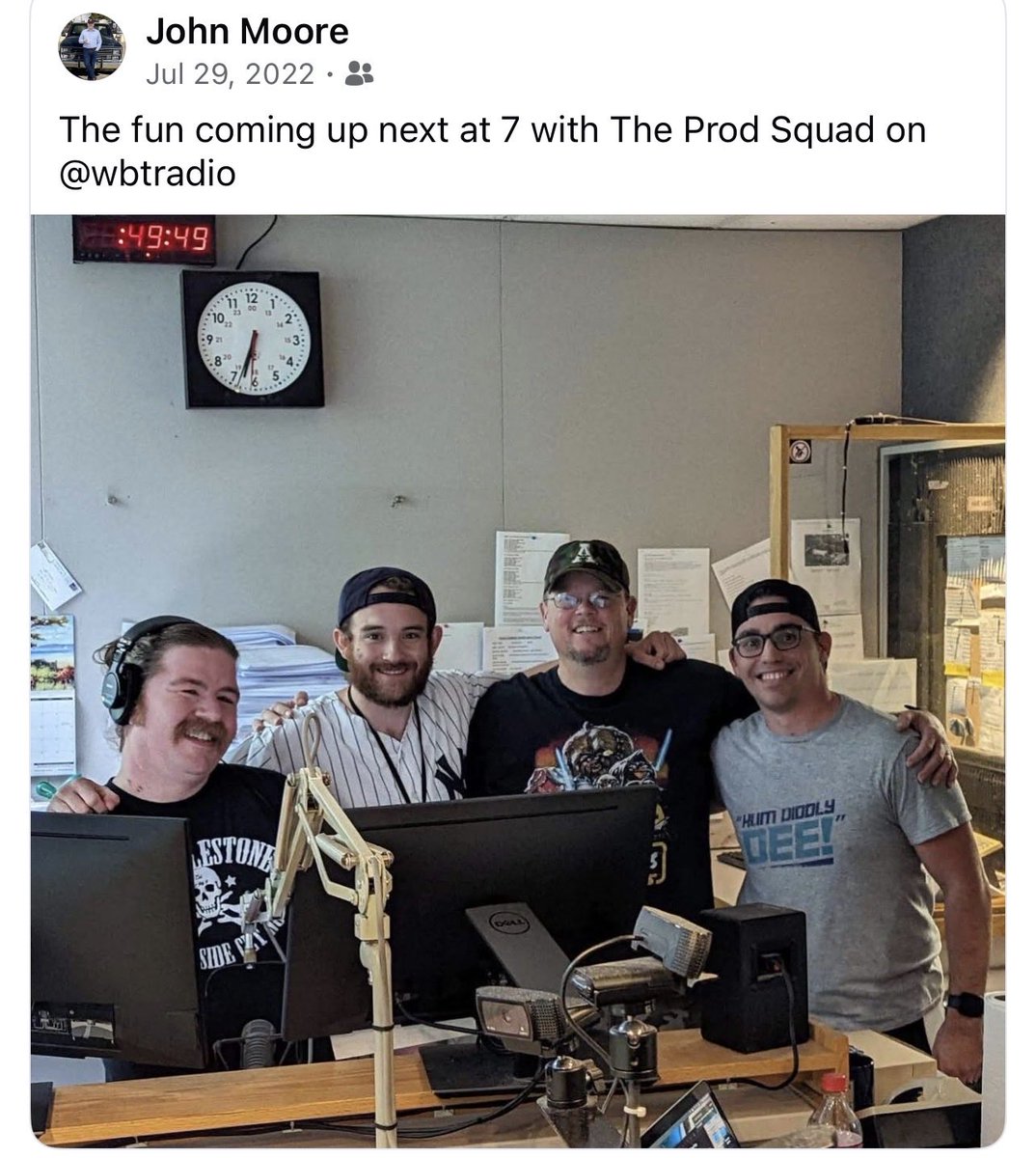 BigJohnRadio's tweet photo. A mere 4 years ago. What a fun group of radio pros to be associated with.🙂

(l-r) TJ Boggs, Tommy Fradenburg, yours truly and Bernie Bowles https://t.co/STGNUGEDql