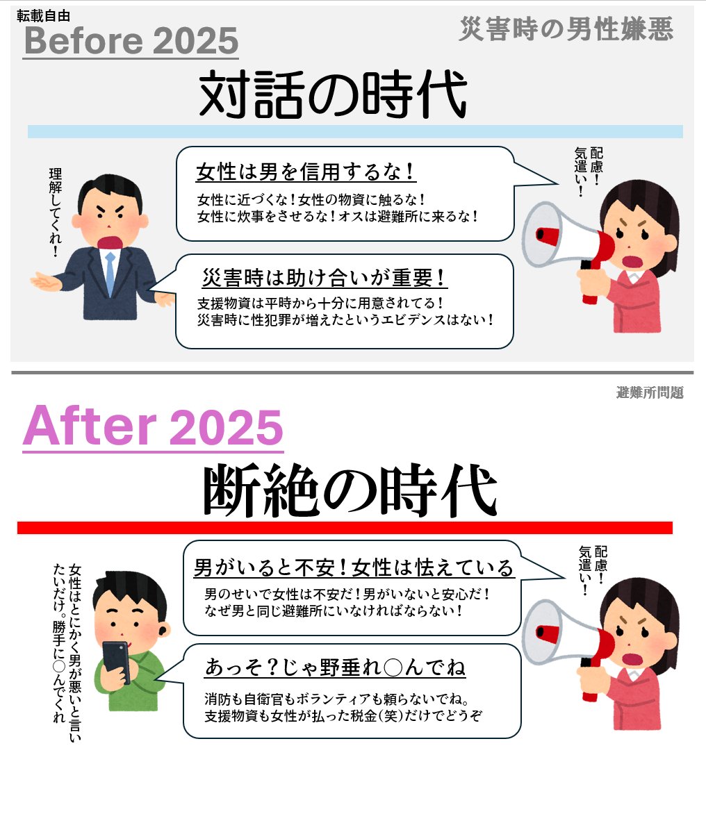 kazma_kamisiro's tweet photo. 【女性】とか基本見捨ててOK。邪魔なだけ。 https://t.co/uQEHHxtzxQ