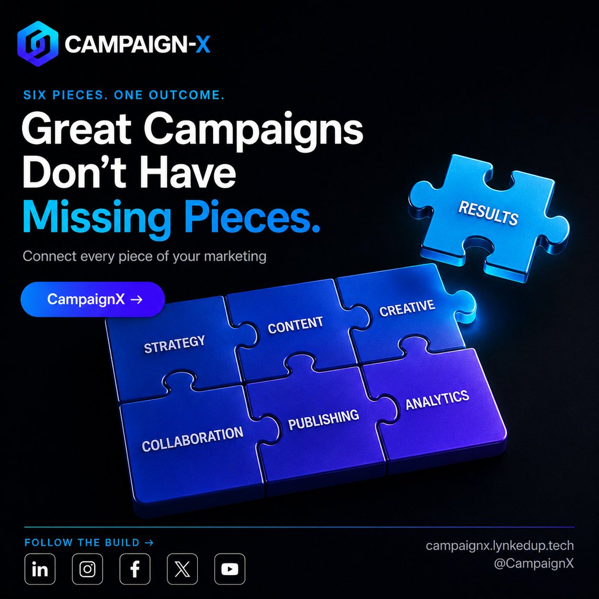 CampaignX_AI's tweet photo. The biggest reason campaigns fail?
Not bad ideas.
 Missing pieces. 🧩
Strategy without execution.
Content without distribution.
Creatives without data.
Everything has to connect.
🚀 Build smarter. Launch faster. Measure everything.
#Marketing #MarTech #AI 
#OlandriaxTheNextMove https://t.co/RJt46vWYez