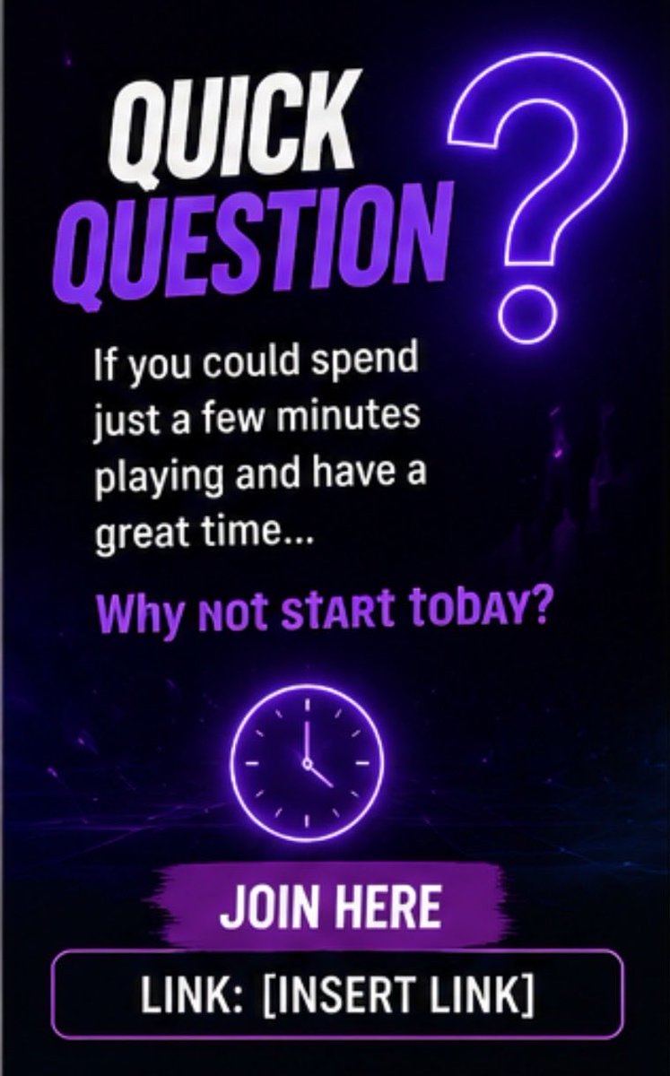 SiddarthShhe's tweet photo. Quick Question 🤔

If you could spend just a few minutes playing and have a great time…

Why not start today?

🔗 Join here: https://t.co/Cfm5jSrDiV

#Entertainment #Gaming https://t.co/ni3lV7W5ER