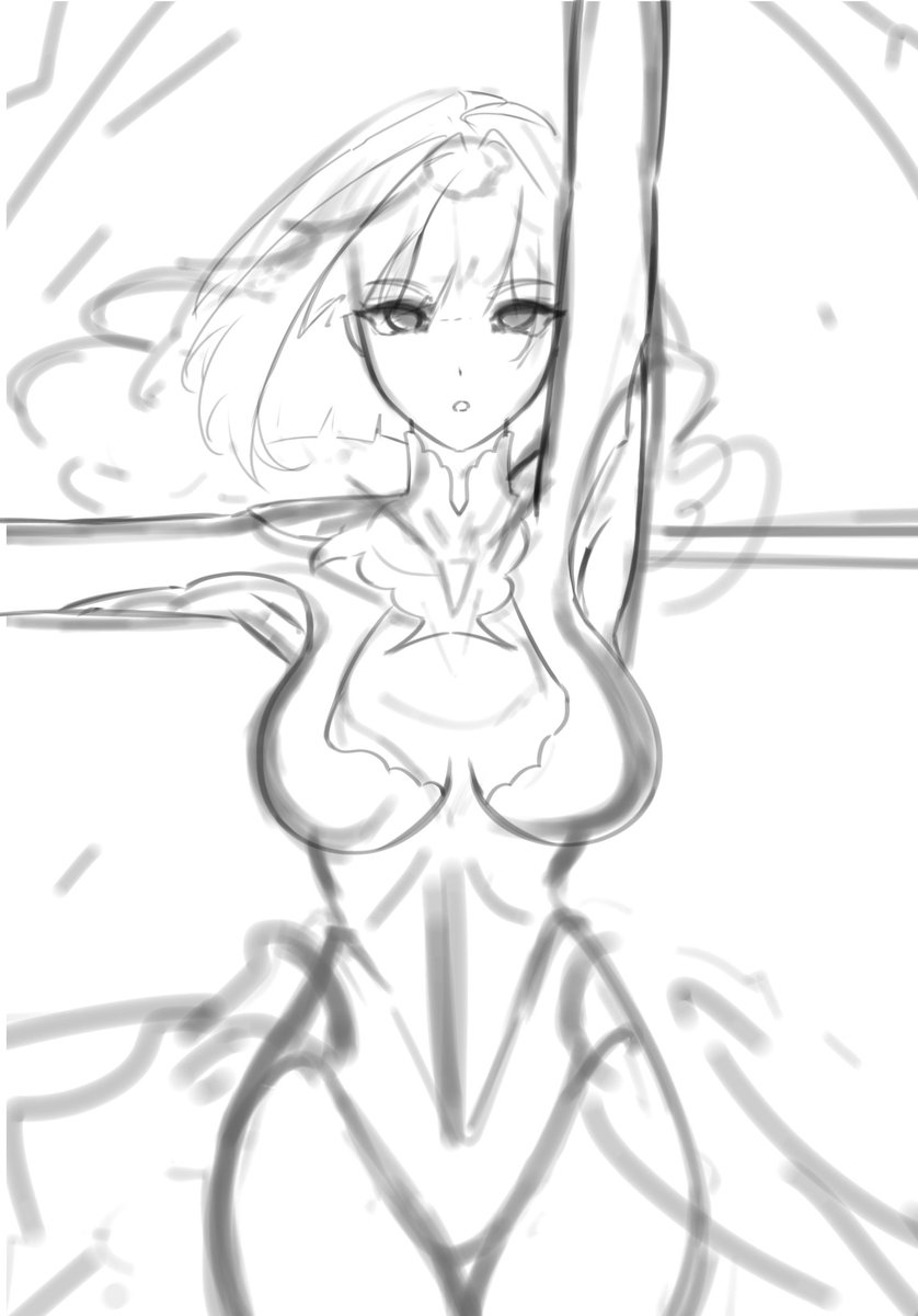 kayoru_WIPs's tweet photo. A little bit of a WIP, Im probably going to skip some steps in the illustration going forward unfortunately so it'll just be a coloured sketch https://t.co/N2SqQwcUk7