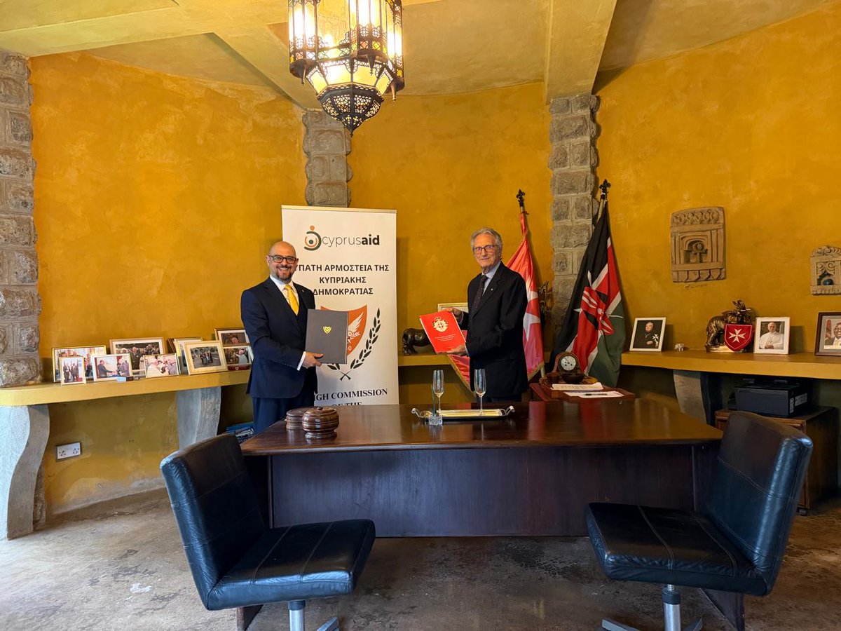 orderofmalta's tweet photo. A Memorandum of Understanding has been signed between the #OrderofMalta and the Republic of #Cyprus for humanitarian assistance and development in #Kenya. Together to ensure healthcare, education, and human rights for the most vulnerable communities.
https://t.co/S27cFhdEro https://t.co/m4qLHysujq
