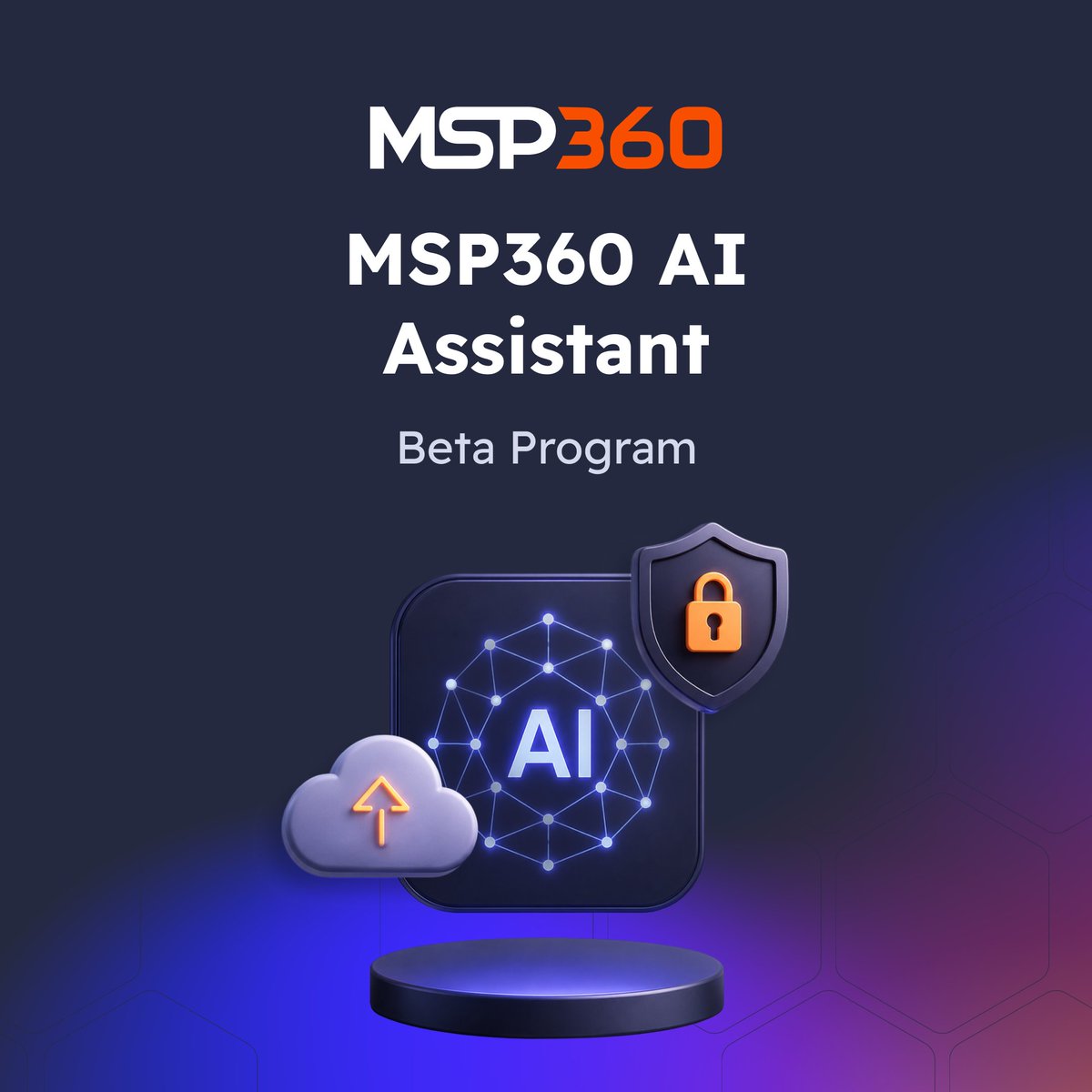 msp360's tweet photo. Join the MSP360 AI Assistant Beta Program 👇

We're inviting users with an active MSP360 Managed Backup account to test our new AI Assistant. 

Using natural language, the AI Assistant can help you:
✔️ Simplify onboarding
✔️ Analyze backup failures
✔️ Monitor backup health
✔️ Generate reports
✔️ Identify protection gaps

Get early access and help shape the final release → https://t.co/tJe4rXrQ1v

Learn more: https://t.co/dXnzIxglwk

Questions? Let us know in the comments.