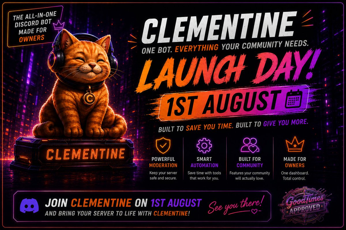 clementine_gtg's tweet photo. Launch day is approaching for Clementine! Discords newest, and most powerful all-in-one app! Watch this space... #discordgg #clementine #discordapp #allinone https://t.co/Jyqo5dsB6X