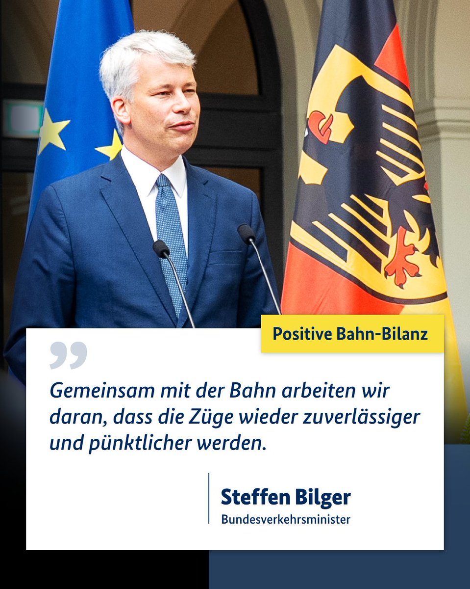 BMV's tweet photo. 📢 Mehr Passagiere, höherer Umsatz, besseres Ergebnis: Die Deutsche Bahn hat erstmals seit vielen Jahren wieder Gewinn gemacht &amp; eine positive #Bilanz verzeichnet. Der eingeleitete Neustart bei der Deutschen Bahn zeigt Wirkung. 🙌 @SteffenBilger https://t.co/ixYWxHINcE