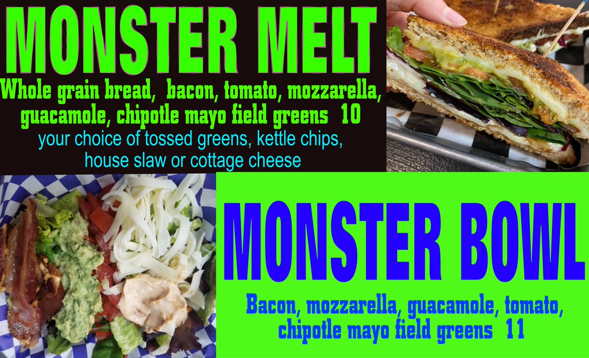 INdyfeast's tweet photo. LUNCH on the Patio!  Monster Melts and Bowls $5 Pints, Full Menu + 13 FRESH SALADS!  Freezer Meals in the Chef's Case, Rubs, Marmalades, Marinades &amp; more.  We now have French Press Coffee  with a cookie or slice of cake! (on the Patio) order'/pay online https://t.co/jwhtssZv6P https://t.co/zIXUYeJYL7