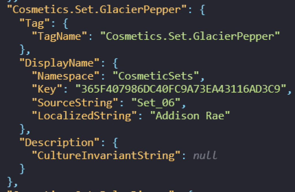 infoaddisonrbr's tweet photo. 🚨 O CONJUNTO DE ADDISON RAE NO FORTNITE FOI ENCONTRADO NOS ARQUIVOS DA ATUALIZAÇÃO V41.30 COM O IDENTIFICADOR “GLACIERPEPPER”. https://t.co/xEdzjDXqNL