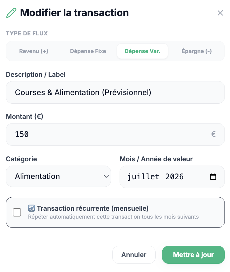 TherealMoha_'s tweet photo. 6/ L'idée est simple : 

Tu saisies tes données 1 fois seulement et l'app les reprend automatiquement en récurrence pour les mois suivants. 

T'auras plus qu'à modifier les montants si tu as des dépenses qui varient comme les courses, l'essence et autres. https://t.co/inTdoQfXH3