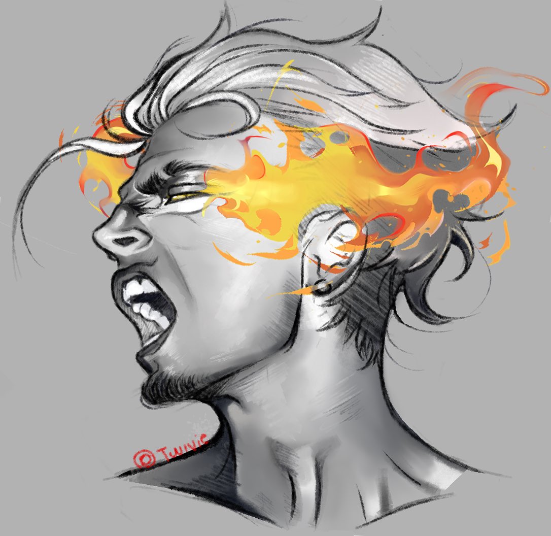Twivie_'s tweet photo. Another practice of expressions with Robbie 🔥
#GhostRider #Marvel https://t.co/C9Thb4L4of