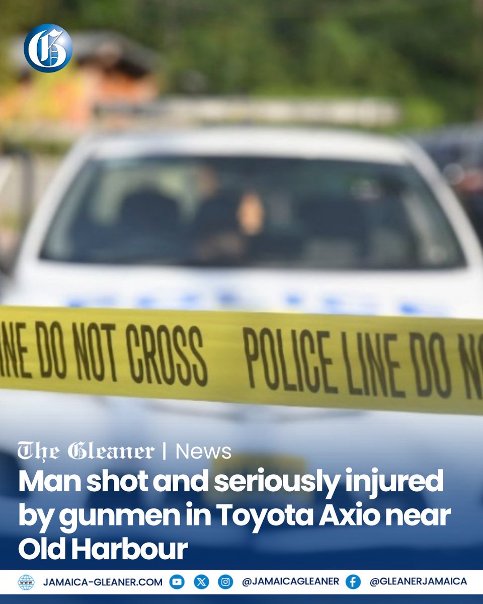 JamaicaGleaner's tweet photo. A 42-year-old man was shot and seriously injured by gunmen travelling in a white Toyota Axio in Bushy Park, St Catherine, early Wednesday morning. Police say the incident occurred about 3:50 am.

Read more: https://t.co/cNuYgU2rzB #GLNRToday https://t.co/r5RQ0uKEFU
