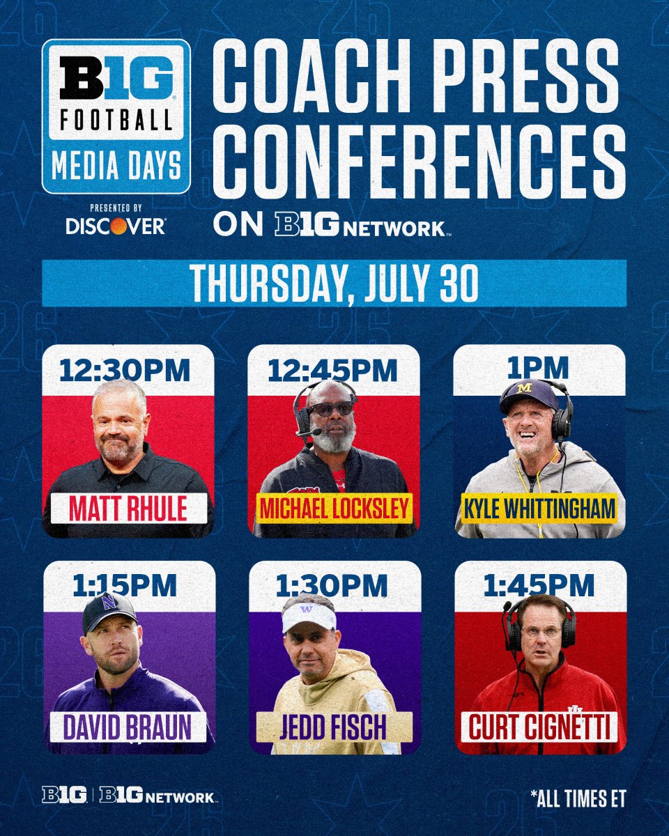 B1Gfootball's tweet photo. Thursday's schedule 🗣️ https://t.co/OzqffQzEpU