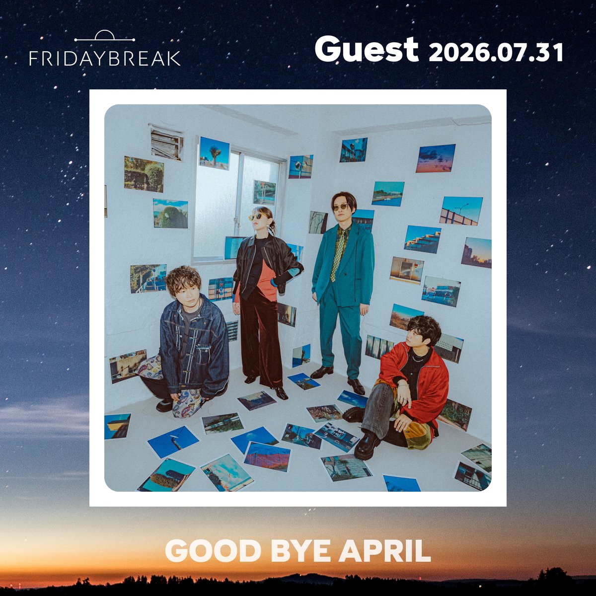 FRIDAYBREAK795's tweet photo. 「FRIDAYBREAK」のradikoはこちらから！
👉https://t.co/CeUcJwMLjj
▧▧▧▧▧▧▧ ▧▧▧▧▧▧▧▧▧ ▧▧▧▧▧
平日の終わり・金曜日の深夜から
週末の始まり・土曜日の朝を結ぶ、
NACK5の生放送の音楽番組「#FRIDAYBREAK」

今夜も25時（深夜1時）からスタート！✨

パーソナリティーは🌻伊勢川乃亜（@10noa12）🌻
👉https://t.co/z8eyPUDWm2

心躍るメッセージ・リクエストをお待ちしています！
グッ👍ときたメッセージ・リクエストには...
番組特製ポストカードをプレゼント！🎁
メッセージを書き添えてお贈りします！📮
#nack5
▧▧▧▧▧▧▧ ▧▧▧▧▧▧▧▧▧ ▧▧▧▧▧
今夜ももちろん！✨
26時30分（深夜2時30分）からの10分間は...
「もえきゅんの今夜もやっぱり勉強キャンセル」📝🙅‍♀️
🎙️桜瀬もえ（MyDresscode｜@moe_ouse0326）
#勉強よりもえきゅん
★今週はメッセージも届いてます！🙌
▧▧▧▧▧▧▧ ▧▧▧▧▧▧▧▧▧ ▧▧▧▧▧
【本日のゲスト】
🎙️GOOD BYE APRIL（@GOOD_BYE_APRIL｜#GOODBYEAPRIL）
🕰️27時00分（深夜3時）頃から
▼ゲストへのメッセージ▼
👉https://t.co/DiyTMFnvi0
▧▧▧▧▧▧▧ ▧▧▧▧▧▧▧▧▧ ▧▧▧▧▧
【本日のアーティストコメント】
🎙️TenTwenty（@TenTwentyinfo｜#TenTwenty）
🕰️25時（深夜1時）台
┈┈┈┈┈┈┈┈┈┈┈┈┈┈┈┈┈┈⿻*.·
🎙️NELKE（@NLK_RRK｜#NELKE）
🕰️28時（深夜4時）台
▧▧▧▧▧▧▧ ▧▧▧▧▧▧▧▧▧ ▧▧▧▧▧
【募集中のメッセージ・リクエスト！】
▼メッセージテーマ▼
「自由研究」
👉https://t.co/At0JV9gM7l

▼Monthly Collection▼
米津玄師（@hachi_08｜#米津玄師）
★今週でラストです！
※楽曲のリクエストとメッセージをお待ちしています！
👉https://t.co/zqM2huVwGb

▼フリーメッセージ▼
★どんなことでもOKです！例えば...突然の雨に見舞われたときの対策。など！
👉https://t.co/V9fv7YLl6m

▼楽曲リクエスト▼
★邦楽・洋楽・新旧問わず！ぜひエピソードも添えて！
👉https://t.co/E4LPd69SOh
▧▧▧▧▧▧▧ ▧▧▧▧▧▧▧▧▧ ▧▧▧▧▧
などなど！最初からでも途中からでも！
今週もたくさんのメッセージ・リクエスト・ポストでのご参加、お待ちしております！🙇