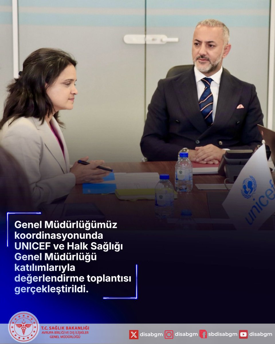 disabgm's tweet photo. Genel Müdürümüz Dr. Aziz Alper Biten'in katılımıyla Bakanlığımız, UNICEF ve İslam Kalkınma Bankası temsilcileri arasında koordinasyon toplantısı gerçekleştirildi.

Toplantıda, birinci basamak sağlık hizmetlerinin güçlendirilmesine yönelik ortak çalışmalar değerlendirildi. https://t.co/57aB1px20Y