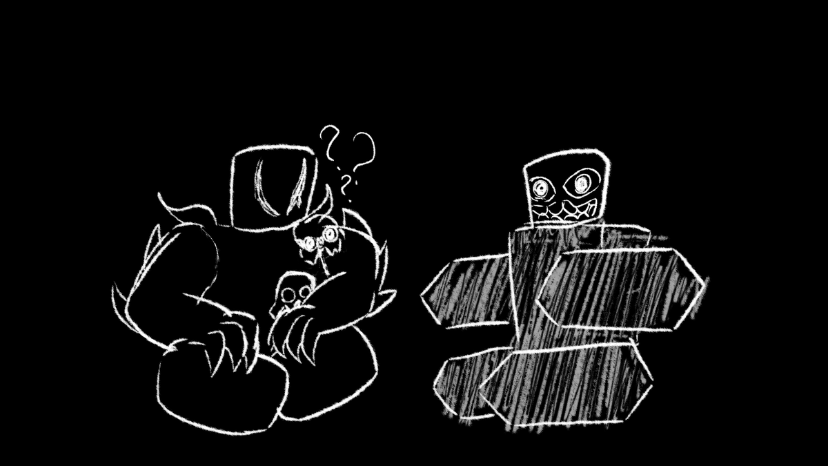 TroopZer0's tweet photo. #ForsakenLoadingContest   #Forsaken
The Stalking duo!
She dosen't quite get him, but he's chill at least.

Roblox: happyminogamer2 (Display: Grim.)
Discord: grim.png https://t.co/RcPVd6umXQ