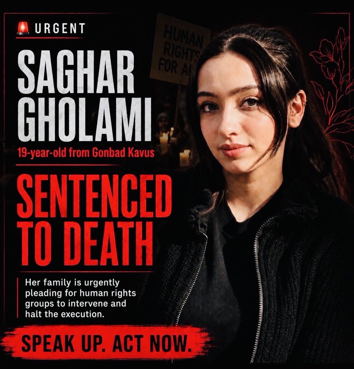 pjayalm's tweet photo. 🚨⚠ URGENT ⚠🚨

#SagharGholami

She's facing execution.

Reports also state that she could be raped before her execution due to beliefs attributed to the Islamic Republic.

Be her voice

Please like, repost, and comment to help more people see this. https://t.co/7kCgNB4TJ2