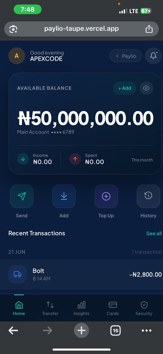 ApexCodeStudio's tweet photo. Built a fintech mobile UI kit in Next.js.

Dashboard, send money flows, analytics, cards, currency switching.

Full source code. Clean architecture. No backend required to run the demo.

https://t.co/iijq3vF7Vv https://t.co/ARe7Iz2Nty