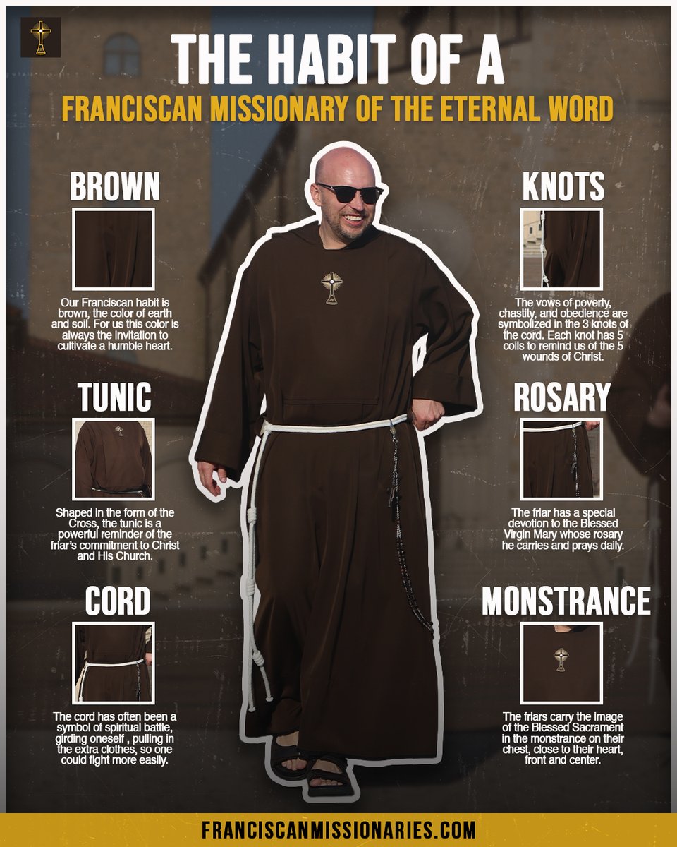 MFVAFriars's tweet photo. Ever wonder what each part of our Franciscan habit signifies? It's so much more than just clothing or a uniform. 🙏 https://t.co/uNF7J5X3Pj