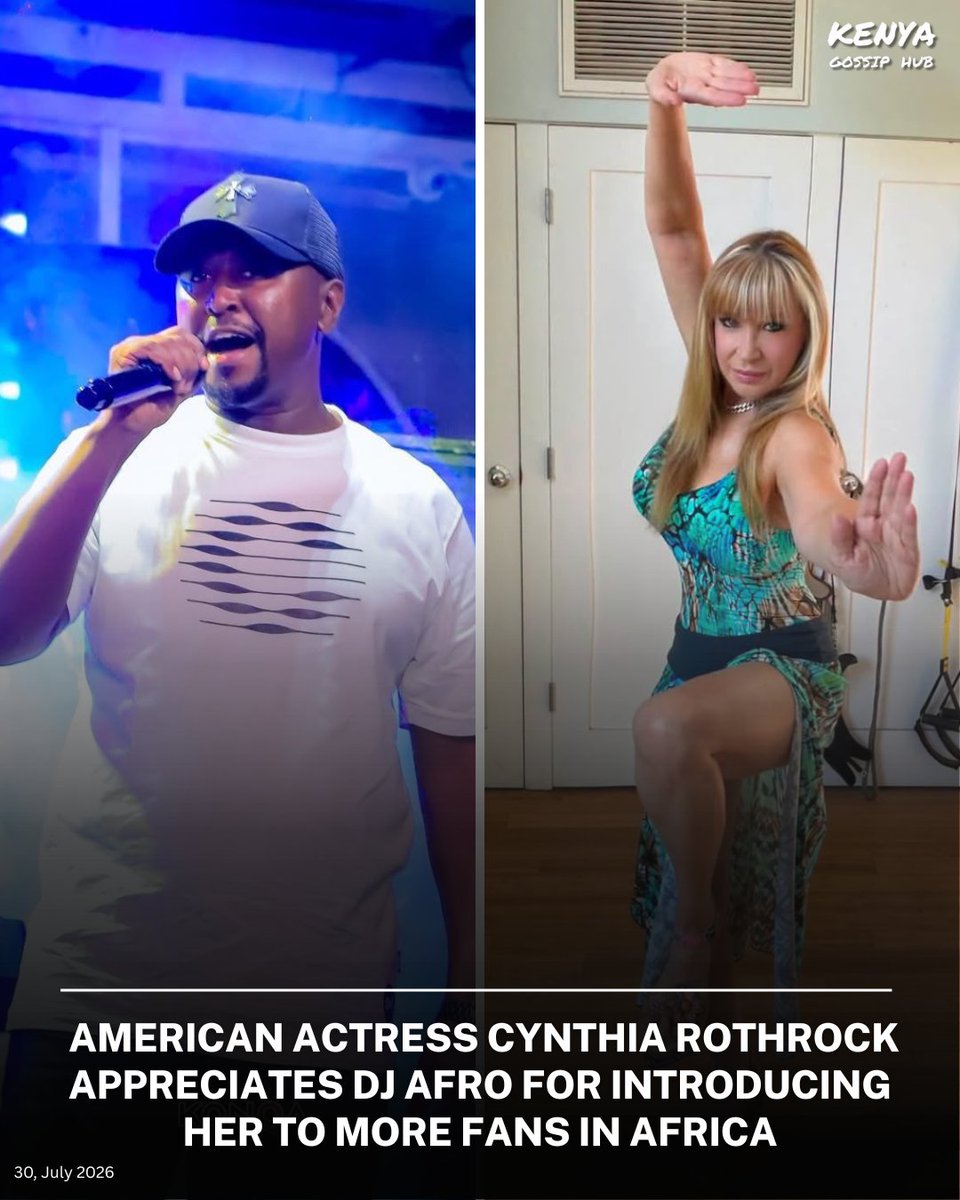 kenyasgossips's tweet photo. Legendary American actress Cynthia Rothrock appreciates DJ Afro for introducing her to more fans in Africa. https://t.co/u8YP4RkhQ5