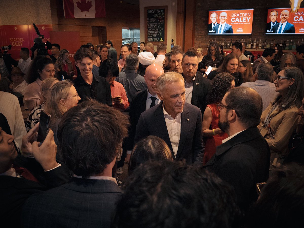 braedencaley's tweet photo. Hundreds of neighbours packed the room in Central Lonsdale last night to welcome Prime Minister Mark Carney to North Vancouver–Capilano – and the message from the crowd was unmistakable: this community is ready to build the strongest economy in the G7, ready to stand up for Canada, and ready to get it done.

That’s what’s at stake in this important by-election, and the choice couldn’t be clearer. Together, we’ll keep working to ensure North Vancouver–Capilano has its strongest possible voice in Ottawa, with a real plan to build the North Shore strong.

We need you on the team, too! https://t.co/mOMTIhM0nE