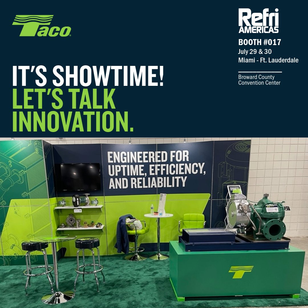 TacoComfort's tweet photo. We're kicking off RefriAméricas! Join us at Booth #017 at the Broward County Convention Center.
Our experts are looking forward to speaking with you and showcasing what Taco has to offer.
#RefriAmericas #HVAC #EnergyEfficiency #YourReputationIsOurBusiness https://t.co/UDTdfdVOUw
