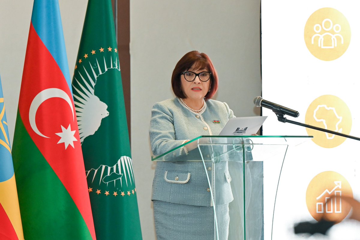 Speaker_Az's tweet photo. Afrika ölkələrinin və dünyanın digər regionlarından olan ölkələrin Əddis-Əbəbədəki səfirləri və nümayəndələri ilə görüşdüm. 

Honoured to engage with distinguished Ambassadors and representatives from across Africa and around the world in Addis Ababa.

At a time of growing global uncertainty, parliamentary diplomacy has never been more important. By listening to one another, sharing experience and building trust, we can turn diversity into a source of strength and deliver solutions that benefit future generations.