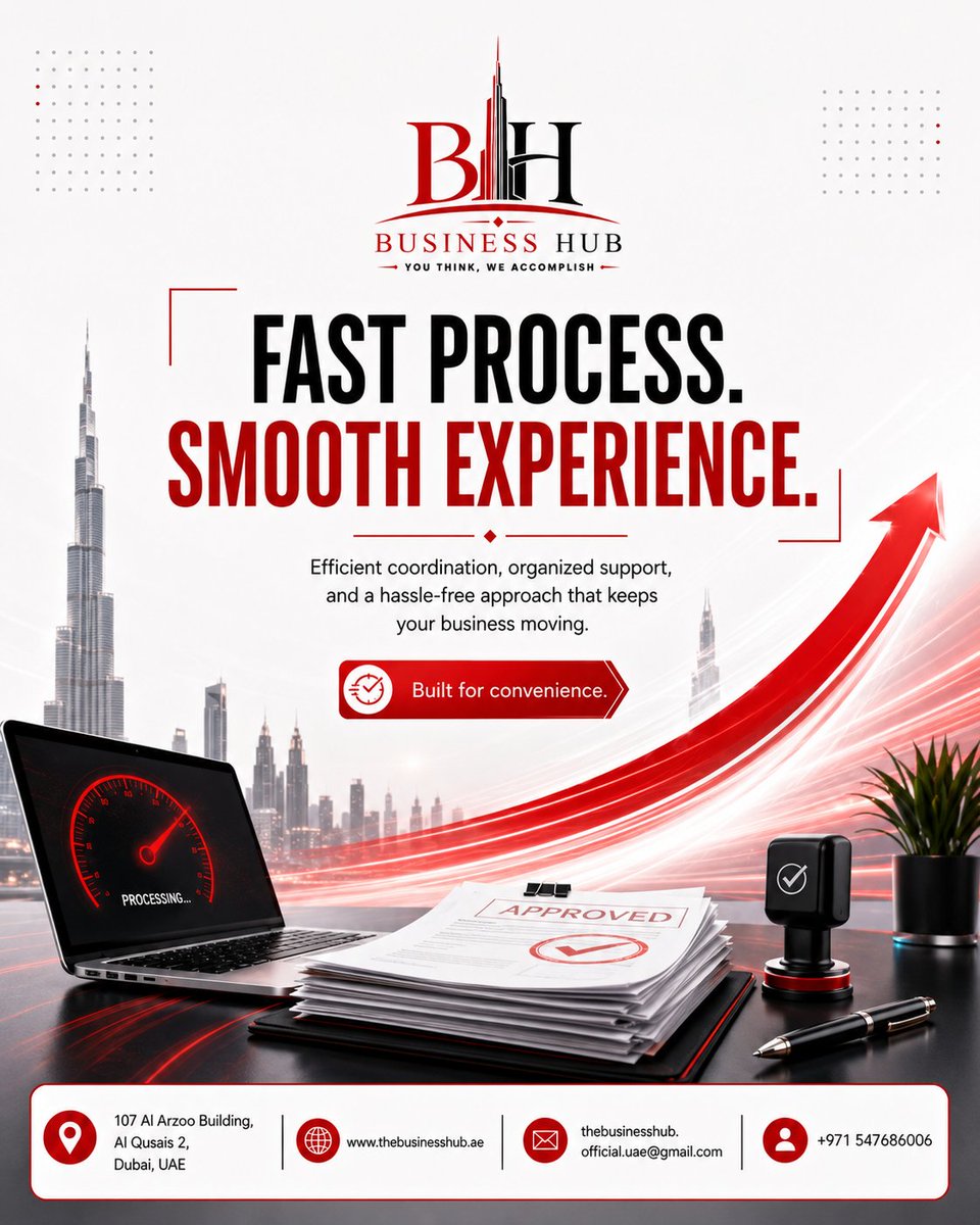 BUSINESSHUBDOC's tweet photo. Fast process. Smooth experience. Reliable business support that keeps you moving forward. 🚀

📞 +971 54 768 6006
🌐 https://t.co/2c65OuirmB
#BusinessHub #DubaiBusiness #BusinessSupport #FastProcessing #UAEbusiness https://t.co/T13EhRlrSx