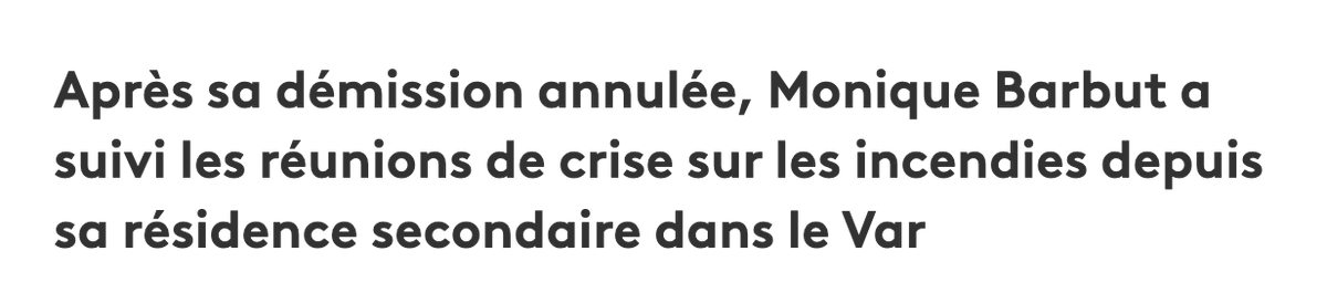 Francois_Ruffin's tweet photo. La ministre de la Transition écologique Monique Barbut suit les cellules de crise sur les incendies en visio depuis sa villa dans le Var.

C'est tout dire : pour l'environnement, le gouvernement est en éternelles vacances.

Un condensé de macronie : les ministères délocalisés dans les résidences secondaires.