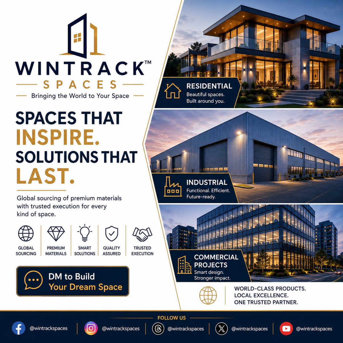 wintrackspaces's tweet photo. Your dream space starts with the right partner.

🌍 Global Sourcing. Premium Spaces. Trusted Execution.
🏠 Residential | 🏭 Industrial | 🏢 Commercial Projects
📩 DM to Build Your Dream Space.

#WintrackSpaces #Architecture #Construction #InteriorDesign #GlobalSourcing #Wintrack https://t.co/2VyKS3SX7t