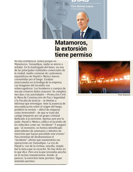 FelipeLeonLopez's tweet photo. Matamoros, la extorsión tiene permiso @CiroGomezL https://t.co/1ur15DmHfH